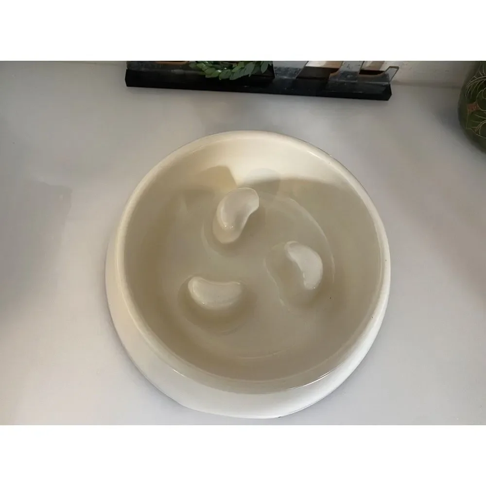 Frisco Cream Melamine Slow Feed Dog & Cat Bowl Size Large 1.5 Cups‎ 7